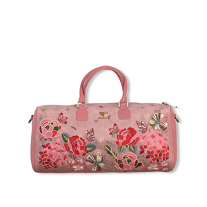 Priglob Exim <b>Weekender</b> Duffel <b>Bag</b> for <b>Women</b>-<b>Large</b> Capacity Vegan Leather Travel <b>Bag</b> Suede Velvet Trim Zipper Closure 1.2kg 53cm - Product Image 1