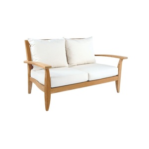 Sofá de patio de teca de 2 plazas para exteriores, hecho en Jepara, madera maciza - Product Image 1
