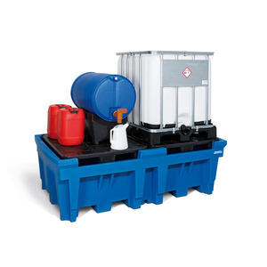 Vasca di raccolta in polietilene (PE) per 2 IBC da 1000 litri, con 2 pallet - Product Image 3