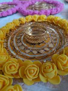 เชิงเทียนทรงกลมลายดอกไม้หลากสีแบบ rangoli ของตกแต่งกลางโต๊ะสำหรับเทศกาลดิวาลีตกแต่งงานปาร์ตี้กลางคืน - Product Image 3