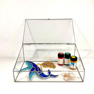 Verre cosmétique de luxe en métal sans plomb boîtes de rangement de bijoux de haute qualité étui pour cadeaux de mariage grande taille accessoires pour la maison déco - Product Image 3