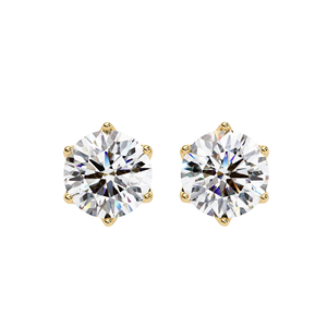 Boucles d'oreilles solitaires en diamant de laboratoire 1,50 ct en or 10K, 14K, 18K ou argent 925, sertissage classique à 6 griffes, bijoux de luxe délicats - Product Image 2