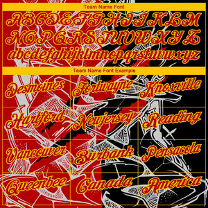 เสื้อโปโลระบายอากาศได้ดีสำหรับผู้ชายเสื้อกอล์ฟ3D สีเหลืองแดงลายกราฟฟิตีแบบกำหนดเองมาใหม่ - Product Image 5