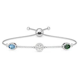 สร้อยข้อมือเงินแท้ CLARA 925 ประดับเพชรเม็ดเดี่ยว มุกเทนนิส ชุบทอง 14K ทอง 18K โรสโกลด์ และโรเดียม - Product Image 1