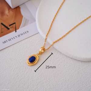 Collier pendentif Lapis Lazuli artisanal bijoux en argent sterling avec options de chaîne cadeau pour elle - Product Image 5