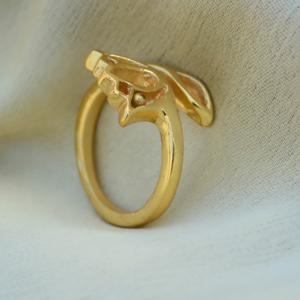 Lotus Flower <b>Ring</b> Brass Jewelry for Women 18k <b>Gold</b> Plated Dainty Nature Design Wholesale <b>Rings</b> - Product Image 5