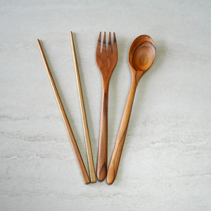 Juego de cubiertos de madera sin residuos Juego de cubiertos de mesa de cubiertos para servir madera natural a un precio razonable - Product Image 5