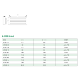 Difusor Lineal de 4 Ranuras Tecnosystemi en Aluminio Pintado de Blanco, Ventilador de Extracción L.800 PWC300039 - Product Image 5