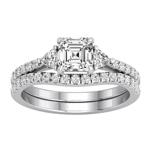 แหวนเพชรสำหรับผู้หญิงที่สง่างาม9K สีเหลืองสีขาวทองคลาสสิก1.61Cts ปลูกในห้องทดลองระดับสุดยอดรับรองว่าหรูหรา - Product Image 1