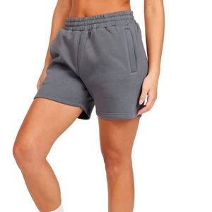 Shorts de sueur en coton mélangé/poly avec poches latérales intérieures en polaire douce pour femmes Shorts de sport décontractés en coton pour femmes vente en gros - Product Image 4