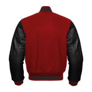 Veste universitaire extérieure de haute qualité avec logo personnalisé pour hommes, couleur unie avec manche en cuir, option grande taille pour Letterman - Product Image 2