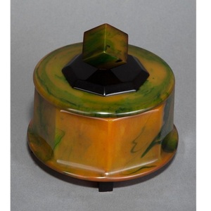 Meilleures ventes Boîte et résine décorative Boîte en résine ambre et noire et dorée Forme Raund Meilleure qualité - Product Image 3