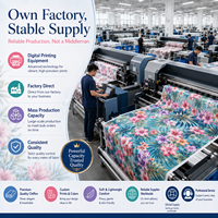 Tissu en Chiffon Floral Tropical Personnalisable, Motif Floral Très Vendu, Polyester Doux, pour Écharpe, Chemise, Foulard – Usine OEM/ODM
