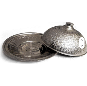 Finition plaquée argent de style vintage pour la décoration de la maison et de l'hôtel Dôme en relief artisanal indien - Product Image 6