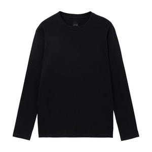 OEM logotipo personalizado bordado 230G algodón peinado cuello pesado sólido manga larga suelta sudadera hombres camiseta Anti-Shrink High - Product Image 1