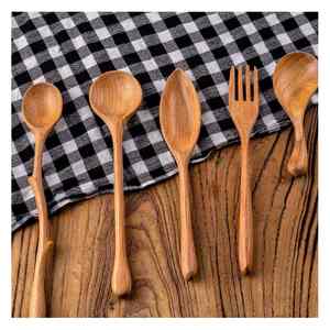 Vietnam Natural <b>Wooden</b> Spoon Set for <b>Cooking</b> and Serving Eco-Friendly Kitchen <b>Utensils</b> for Export and Retail Packaging - Product Image 1