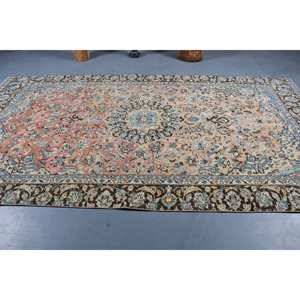 Nouveau 6.4 X 11.5ft Classique Brun Bleu Patchwork Turc Tapis Viscose Laine Rectangulaire Salon Tapis pour Entrée Couloir Latex - Product Image 3