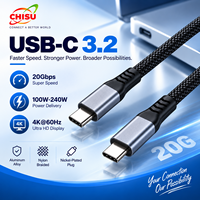 Kabel USB-C 3.2 Berbahan Aluminium Alloy dengan Jalinan Kabel untuk Pengisian Daya & Transfer Data
