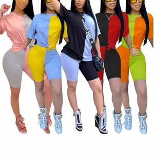 Ensemble de vêtements de Yoga pour femmes, nouveau Design, personnalisé, t-shirt à col rond et short, vente en gros - Product Image 6