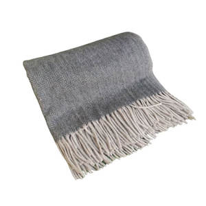 Nuevo diseño de mantas de lana con patrón de espiga de diamante de carbón de fabricante indio - Product Image 1