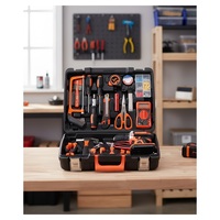 Ensemble de 56 outils sans fil en acier au carbone, perceuse et outils à main, personnalisable OEM, kit d'entretien domestique DIY avec mallette rigide