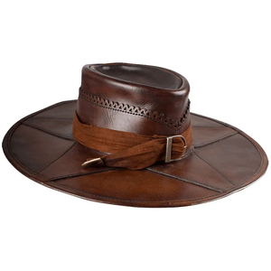 New Stylish Genuine Cowhide Cowboy Leather <b>Hat</b> High Quality Casual Outdoor Adjustable for Men - Product Image 2
