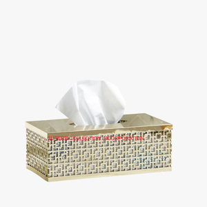 Boîte à mouchoirs en métal de qualité exclusive porte-serviettes Design fantaisie boîte à mouchoirs en métal rectangulaire vaisselle organisateur de mouchoirs à vendre - Product Image 2