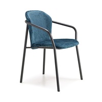 Fauteuil de salle à manger rembourré, structure en métal, revêtement en chenille, velours ou tissu, pour restaurant, hôtel, fabriqué en Italie
