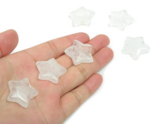 Sculpté à la main 30mm naturel plat clair Quartz étoile pierre Reiki cristaux de guérison étoiles pour la décoration de la maison - Product Image 1