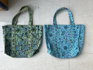 Custom Made Cotton Kantha Quilted Shopping Bags with Animal and Jungle Theme Prints Ideal for Resale by Fashion Stores - Product Image 6