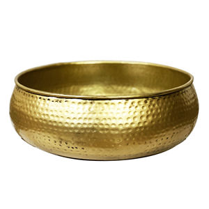 Juego de 2 cuencos de flores de Metal chapado en oro de lujo, diseño tradicional martillado a mano para servir frutas elegantes, Decoración de mesa de boda - Product Image 3