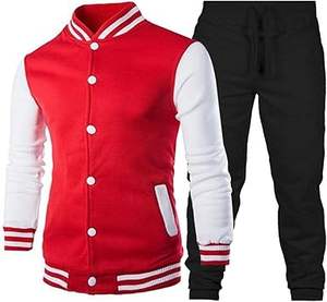 Tenue de jogging 2 pièces pour hommes en gros de qualité supérieure, survêtement de sport de course boutonné avec survêtement athlétique zippé à manches longues - Product Image 1