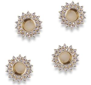 Soporte de luz de té de Metal puramente hecho a mano Diya Crystal Diya para regalos de Diwali y decoraciones de festivales candelabros luces de té - Product Image 5