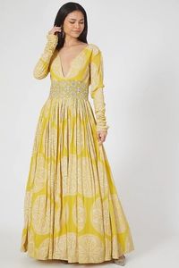 Kanya Fancy Garments - Tenue de soirée de créateur - Costume Anarkali Salwar de couleur violette - Inde - Pakistan - Lin - Viscose - Soie - Meilleure qualité - Product Image 2