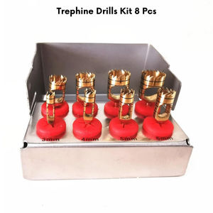 Kit de Fresas Dentales de Acero Inoxidable Azul, 8 Piezas, Porta Fresas Quirúrgicas Manuales para Implantes, Kit de Odontología de Alta Calidad con Certificación CE - Product Image 5