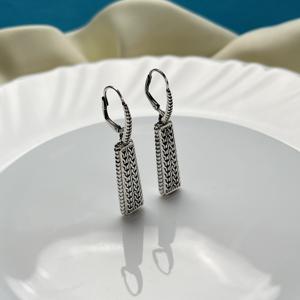 Boucles d'oreilles élégantes en argent sterling 925 tissées à la main, style balancent, cadeau bijoux - Product Image 5