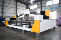 Máquina CNC de tallado de piedra rotativa de cuatro ejes estéreo y cabezales múltiples para cilindros