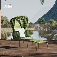 Chaise longue d'extérieur commerciale avec auvent, structure en aluminium, ensemble de mobilier de balcon résistant aux intempéries pour hôtel et complexe hôtelier
