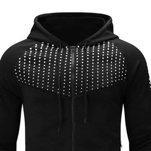 Conjunto de chándales de forro polar de algodón estampado para hombre, transpirable, ajustado, para correr, ropa de gimnasio, estilo deportivo de invierno, Top y pantalones inferiores - Product Image 6