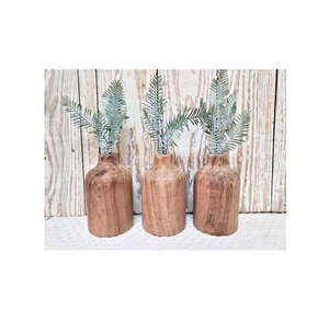 Décorations en bois domestique vase à fleurs vase d'arts en bois antique et pièce design 3 tailles différentes prix bon marché - Product Image 6