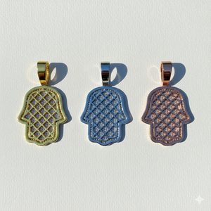 Colgante de Mano de Hamsa de Plata de Ley 925 con Incrustaciones de Diamantes de Moissanita Micro Pavé, Símbolo de Protección - Product Image 3