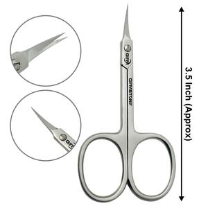 Ciseaux à cuticules en acier inoxydable de qualité supérieure, 3,5 pouces, outil professionnel de manucure et pédicure pour salon de beauté - Product Image 1
