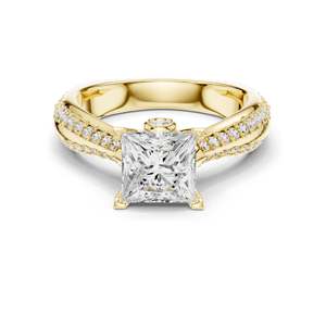 แหวนเพชรทรงปรินเซสคัท 2.59 กะรัต สำหรับผู้หญิง ความใส VVS-VS สี EF ทอง 18KT, 14KT, 10KT และเงิน 925 สีโรสโกลด์, สีเหลือง, สีขาว - Product Image 2