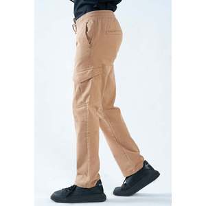 Pantalon cargo en coton Unze London REESA pour homme, style classique ample, fermeture éclair, couleur unie, vêtements de travail, adapté aux tailles XL à 6XL, toile colorée - Product Image 3