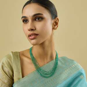 Antique Mala 185241 Classic and Trendy Gold-Plated 18-Inch Beaded Chain with Freshwater Pearl <b>Opal</b> Diamond for Wedding Party - Product Image 2