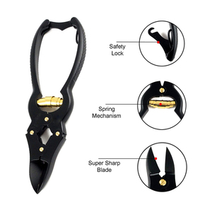 Black Color Coated Double Action Nail Cutter Heavy Duty Sharp Blades Ingrown Toe Nail Cutter With Back <strong>Lock</strong>