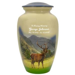 Urne funéraire Mountainside Deer Hommage Couronne et Photo Option Gravure personnalisée Taille adulte - Product Image 3