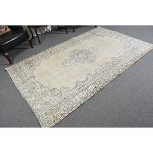 Alfombra turca clásica Vintage Beige 5,3X8,7 pies Respaldo de látex de lana Rectangular Patchwork abstracto para grandes áreas Alfombra de habitación - Product Image 2