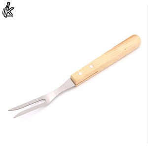 Conjunto de herramientas de barbacoa de acero inoxidable, con mango de madera, tenedor, cuchillo, con funda de transporte de nailon, gran oferta - Product Image 3