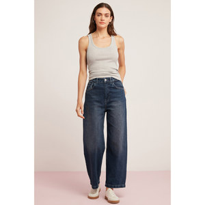 ETHIQUET LILLESOL Camiseta sin mangas básica de algodón con cuello redondo y corte ajustado con aspecto acanalado para mujer - Product Image 5